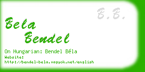 bela bendel business card